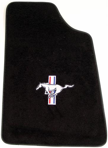 Mustang Black Floor Mats w/ Pony Logo (79-93)
