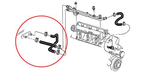 1986-93 Mustang 5.0L Heater Hose And Clamp Kit