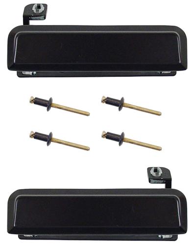 1979-93 Mustang Black Outer Door Handle Kit