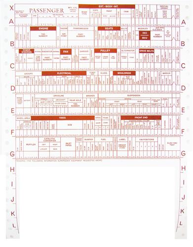 1988-89 Mustang Build Sheet Decal